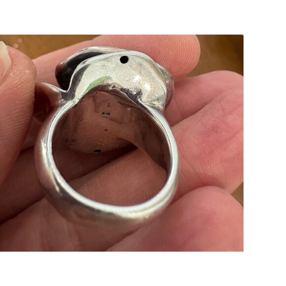 Vintage Freeform Hollow X Large Rose Cocktail Ring 925 Silver STUINNER - Picture 7 of 9